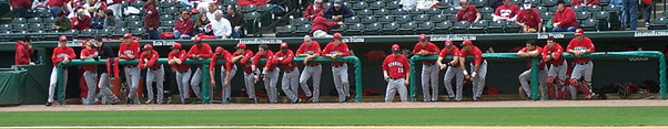 Baseball team in the dugout
