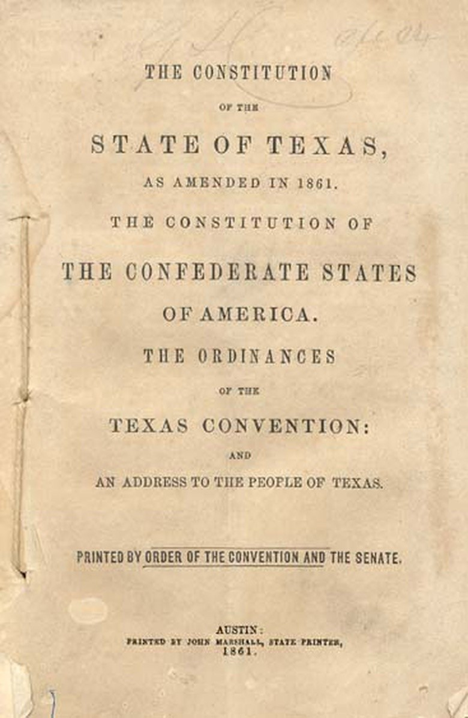 The Texas Constitution of 1861