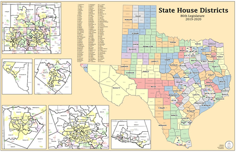 This is Texas State house district map