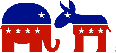 The Republican elephant and Democratic donkey