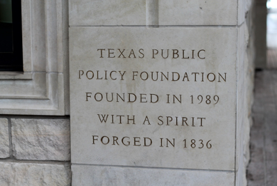 Cornerstone of the Texas Public Policy Foundation in Austin, Texas