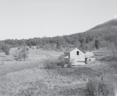 This Library of Congress photo shows an early nineteenth- century subsistence farm in West Virginia