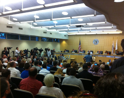 Local government meeting in Fullerton, California.